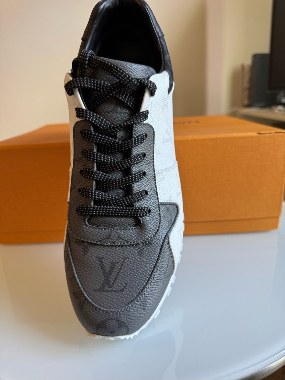 Louis Vuitton Black and White Monogram Low-Top Sneaker